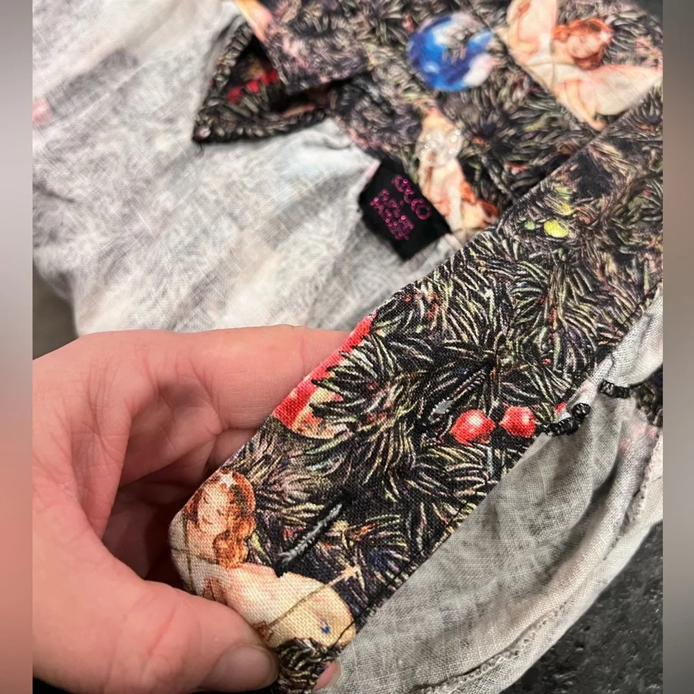 Kip & Co Flower Fairies Christmas Angel Heirloom Linen Pinafore Dress - Picture 7 of 13